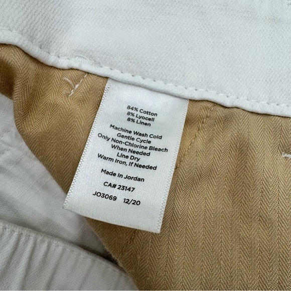 Talbots Linen Cotton Linen Blend White Supersoft Cargo Pant Crop Chino Size 10 - Picture 5 of 6